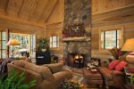 Great Room with a wood burning fireplace